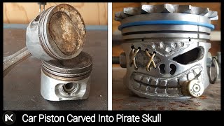 How to Carv A Car Piston Into A Pirate Scull