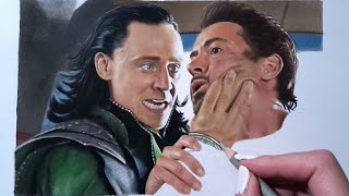 Colored Pencil Drawing: Loki vs Tony Stark | Jasmina Susak