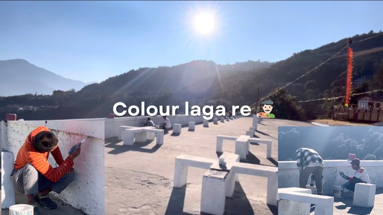 Monastery ka au par mai colour lagake hogeya abi hum lok Neche mai lagare ap lok Dekh sakte 👨🏻‍🎨😄