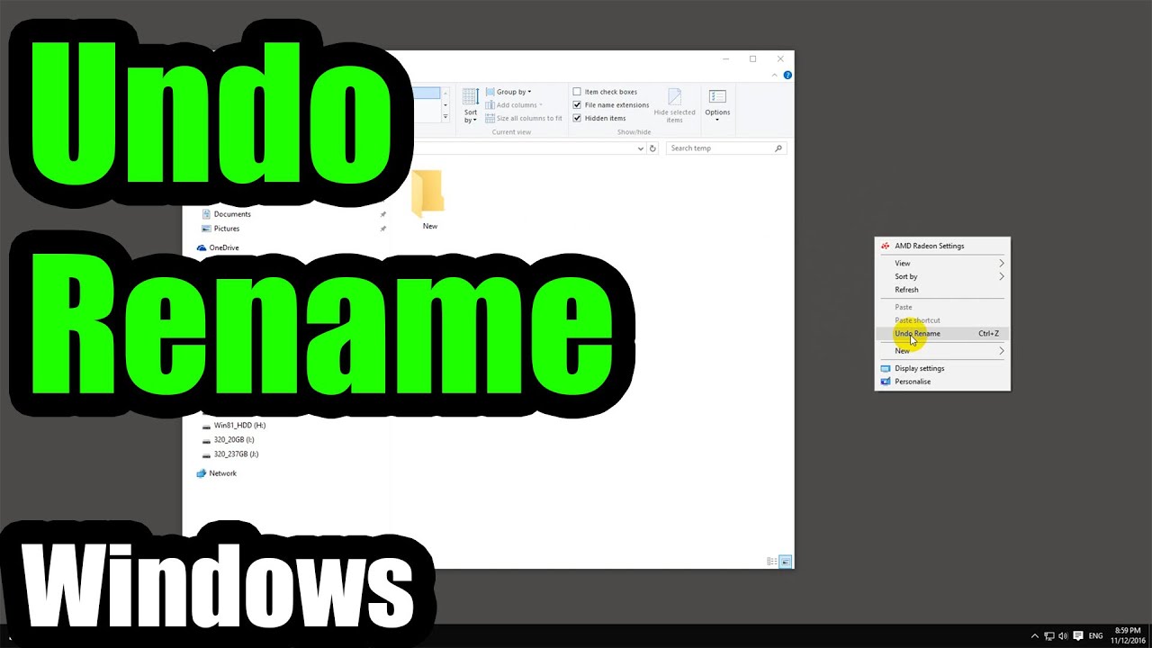 Infamous File Rename Accidentally Renamed a File or Folder? Undo it! - YouTube