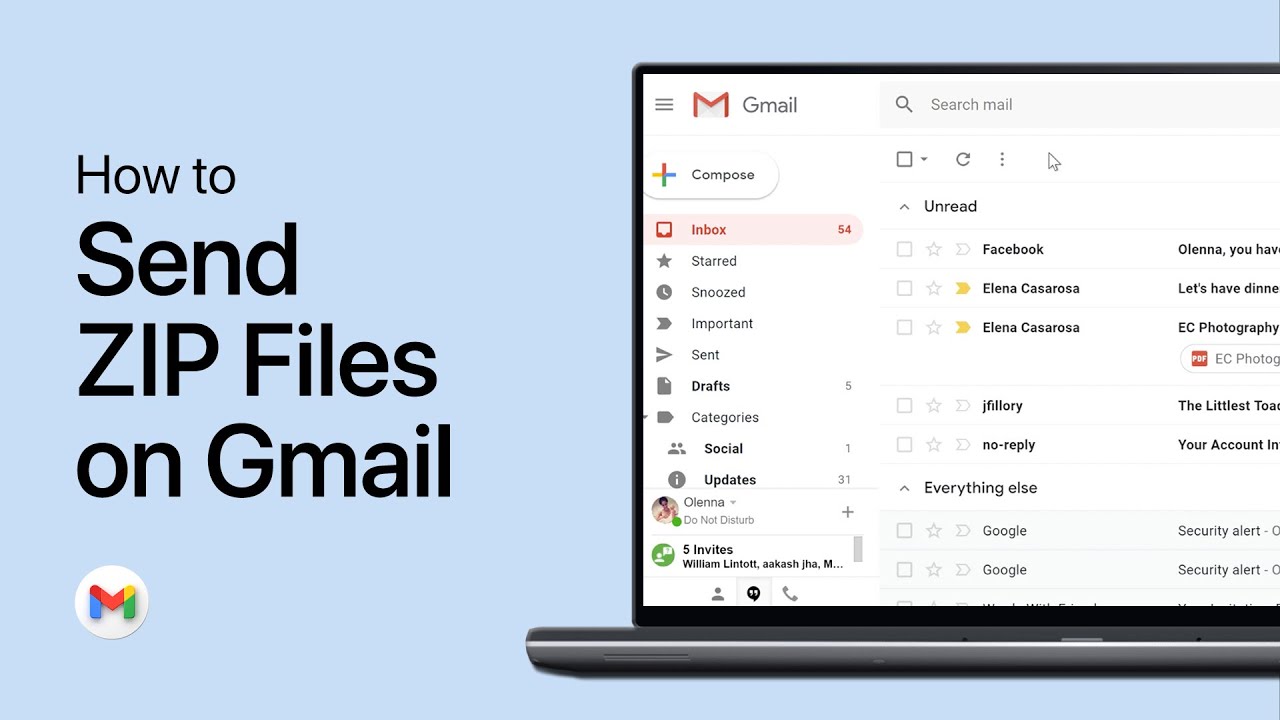 How To Send ZIP Files on Gmail - Tutorial - YouTube