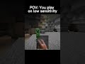 Low sens players #minecraft #shorts