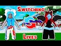 SWITCHING LIVES With POLLY For 24 Hours! (Brookhaven RP Roblox)