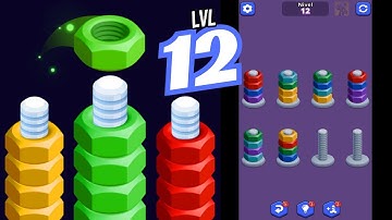 🏅 NUTS SORT MASTER 🤪 Level 12 🧩 Gameplay Walkthrough
