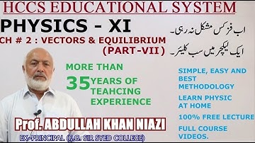 Torque | Ch.2 Vectors & Equilibrium (P-VII)| Prof. A.K NIAZI | LEC # 7