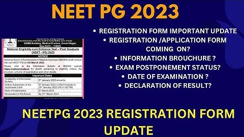 #neetpg2023 Registration/Application form date & Last date / Information brochure date/ exam /Result