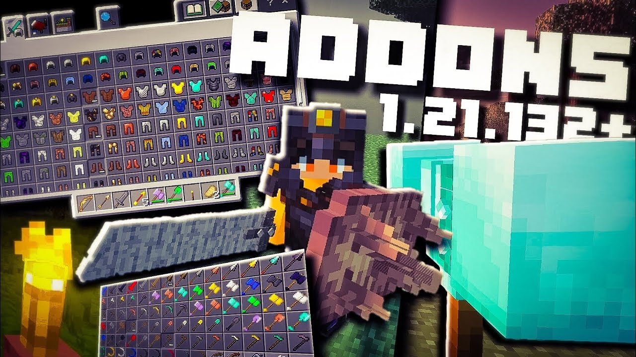 TOP 5 ADDONS PARA MINECRAFT BEDROCK 1.21 - 1.21.132 (NO QUITAN LOGROS ...