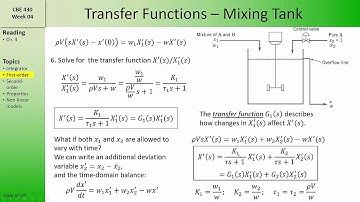 CBE 430 Week 04 02 - First-Order Transfer Function Example