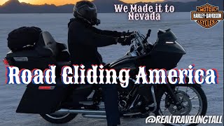 2300 miles from home, riding 2up with my wife on a HarleyDavidson Road Glide! We made it to Nevada!