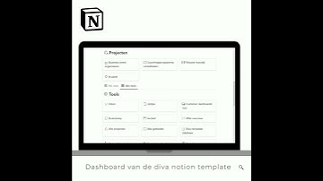 Dashboard van de DIVA template in Notion