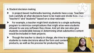 Dimensions of Project- Based Multimedia Learning