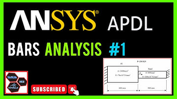 Ansys bar analysis |  Ansys APDL | Different areas and materials | Bar problem #1.