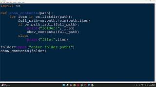Python Program to Display Directory Contents Recursively | VTU Q12 | 1BPLC105B