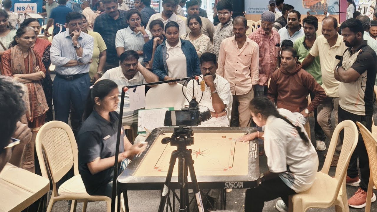 CARROM WOMEN SINGLES SF-1| KEERTHANA VS NAGAJOTHI IN GRAND SLAM 10TH ANNUAL CARROM TOURNAMENT SKYONE