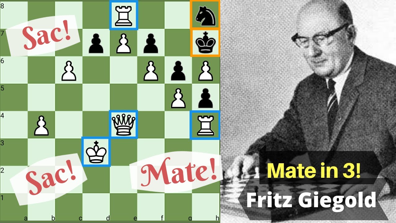Stunning Chess Composition by Fritz Giegold | Sac Sac Mate! White to move and mate in 3