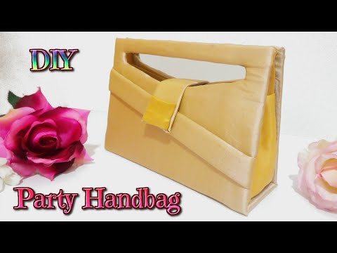 DIY crafts: how to make a easy party handbag with cardboard no sew