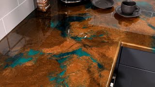 Jaded Copper Epoxy Resin Countertop Technique