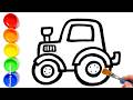 🚜🌈 Draw Tractor with Colors &amp; Circles + Baby Shark Song 🎨🦈 | Learn Colors for Kids | Yup Yup Go