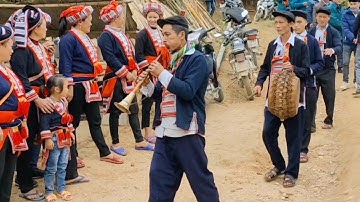 đám cưới dân tộc dao đỏ vùng cao lumiem wedding, welcome ceremony, bring beard