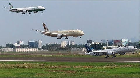 Pesawat Etihad Airways, Sky Team,Eva Air Landing Di Bandara Internasinal Soekarno Hatta