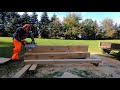 Alaska chainsaw mill. Milling pine for lumber