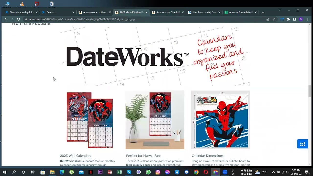 Trends International Review ASIN: 2023 Marvel Spider-Man Wall Calendar | Amazon Listing Optimization