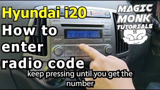 Hyundai i20 - How to enter radio code Hyundai Radio Code Reset