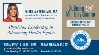 2021 Dr. Reaner & Mr. Henry Shannon Lectureship in Minority Health
