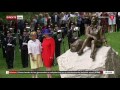 Queen Sonja statue unveiled by her grandchildren