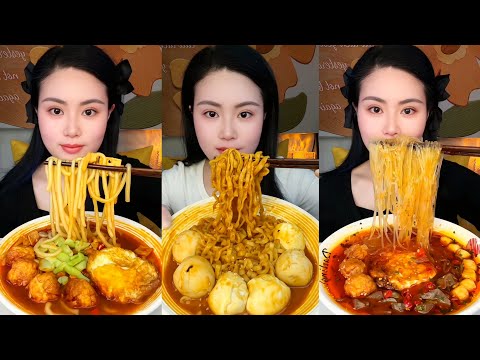 Chinese Spicy Fire Noodles Mukbang Eating | 불닭볶음면 먹방 | 매운라면/생라면 먹방 | 중국면 계란 먹방 ASMR