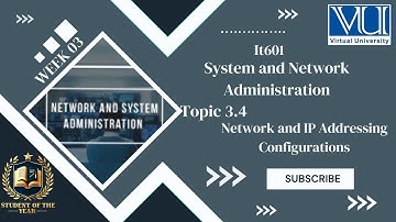 IT601 Short lecture| IT601 week 03 Topic 3.4|Network  and IP Addressing Configurations