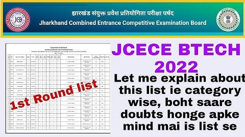 Cat walo ko UR mila kya kare | jcece btech 2022 Doubt Regarding 1st Round Seat Allotment List