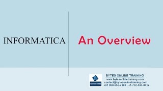 Demo On Informatica | Overview Of Informatica | Bytes Online Training