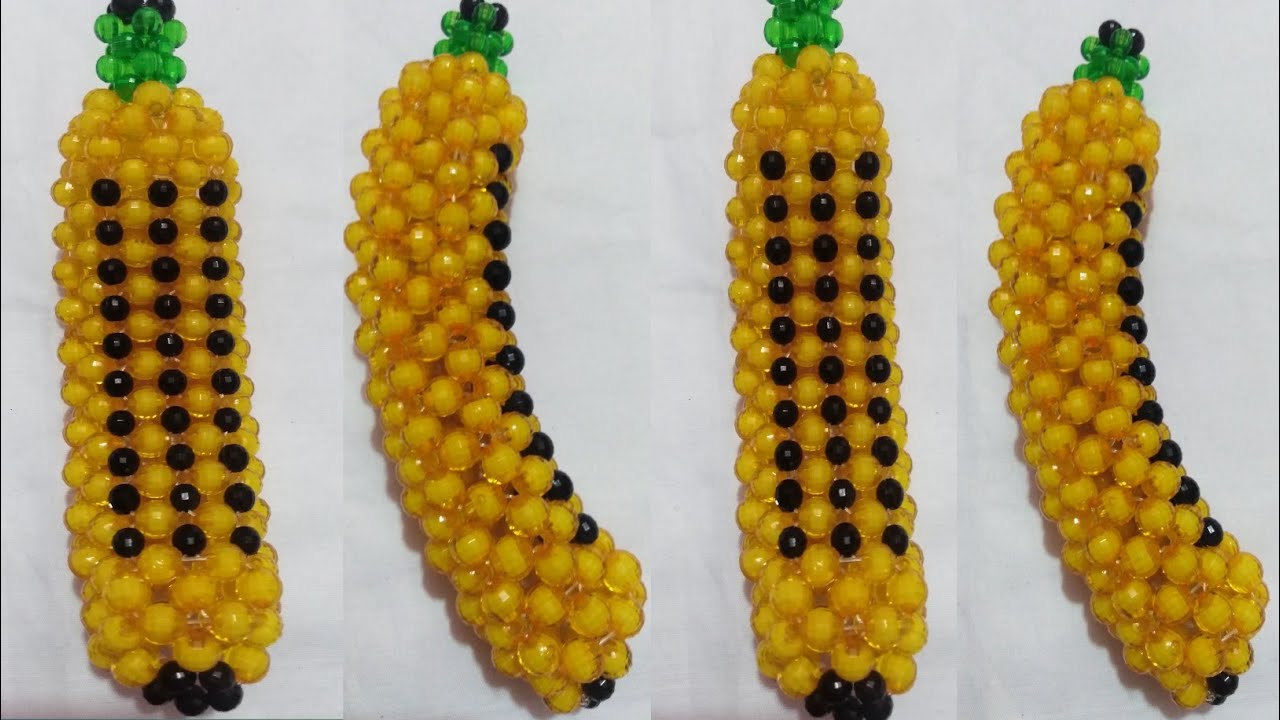 পুতির কলা/How to make beaded banana/Beaded fruit/Bangla tutorial.পুতি দিয়ে কলা বানানো।পুতির ফল।