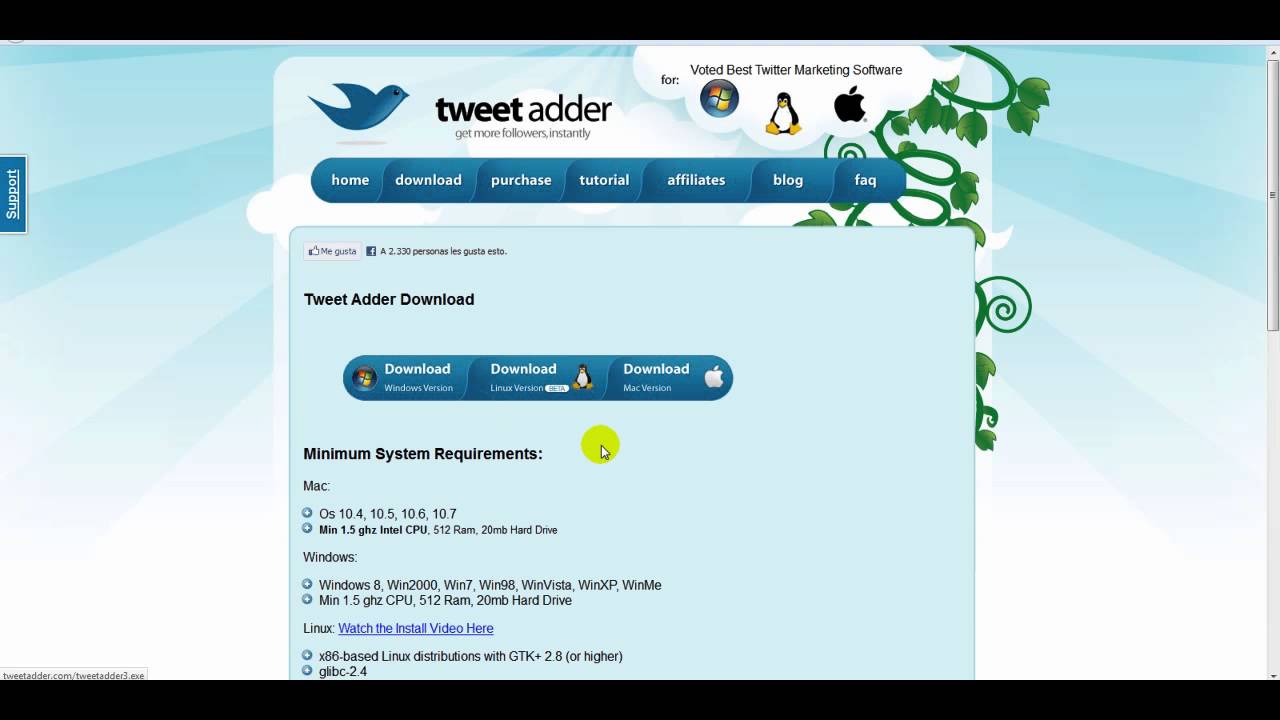 Tweet adder tutorial español video 1de3 Como adquirir e instalar Tweet