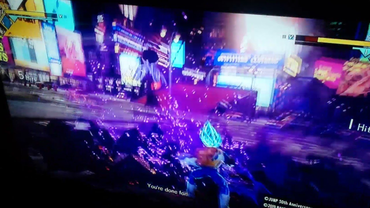 Jump Force Super Saiyan Blue Vegeta Quick Charged Galick Gun on Kaguya Ryona