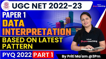 UGC NET 2023 Paper 1 | Data Interpretation Based on Latest Pattern | PYQ 2022 | Part 1 | Priti Ma