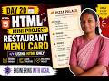 HTML Mini Project | Create a Restaurant Menu Card Using HTML Only | HTML Tutorial Day 20