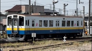 関東鉄道5020形5022編成が下館駅に普通取手行きとして到着停車する動画（2024.4.29）