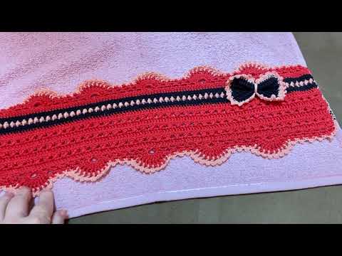 Barrado para toalha de rosto (Barrado Separado ) , com laço 