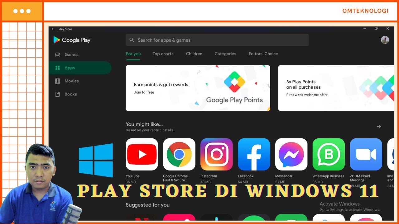Cara install aplikasi google play store di windows 11 youtube
