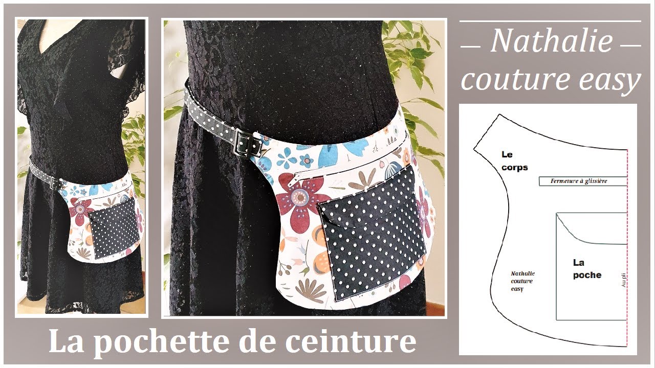 Le tutoriel de la pochette de ceinture avec son patron PDF / Nathalie  couture easy 