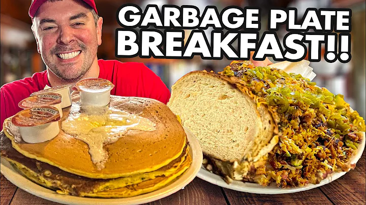 Franks Diner's Garbage Plate Breakfast Challenge w/ Pancakes!!