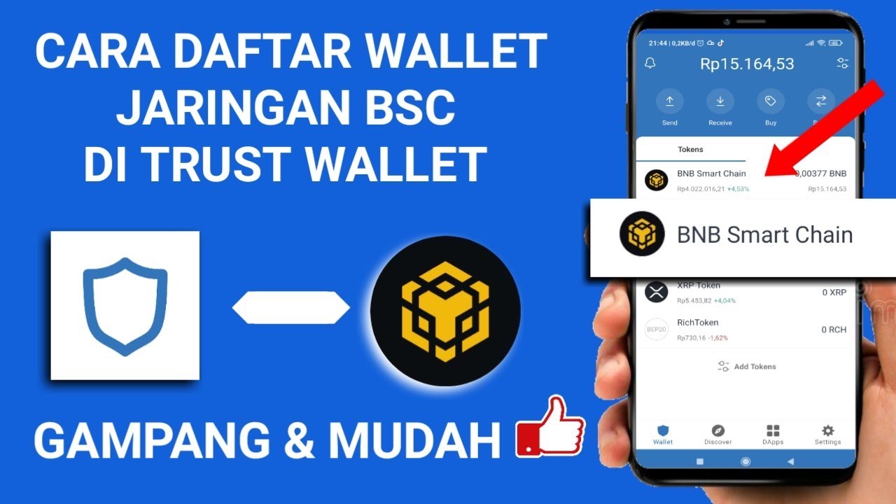 CARA DAFTAR WALLET BSC DI TRUST WALLET cara buat wallet binance smart