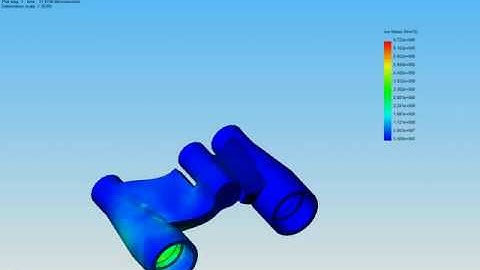 COSMOS Drop Analysis on a pair of Binoculars in SolidWorks