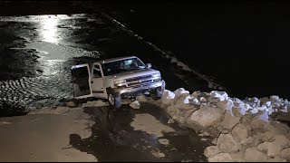 Driver In Custody After Crashing Truck Into Creek Overnight