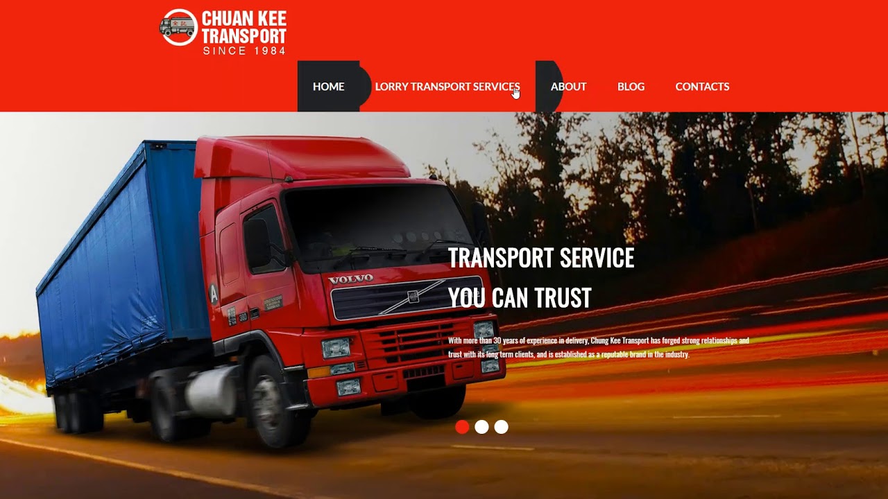 Transport Company Corporate Website Design