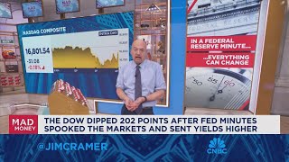 Today's minutes indicated the Fed is impatient with the pace of declining inflation, says Jim Cramer