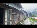 Rain all day in mountain villagescold and wet weatherindoculture