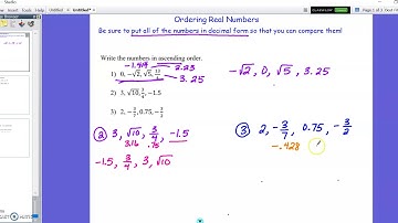 Ordering and Comparing Real Numbers